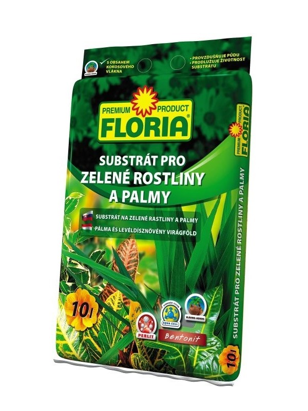 Floria substrát zelené rostliny a palmy