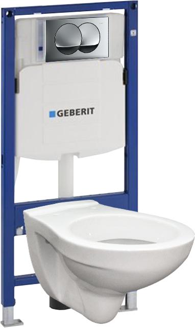 Geberit steláž duofix basic 111.153.00.1 + tlačítko + wc misa závěsná GEBERIT