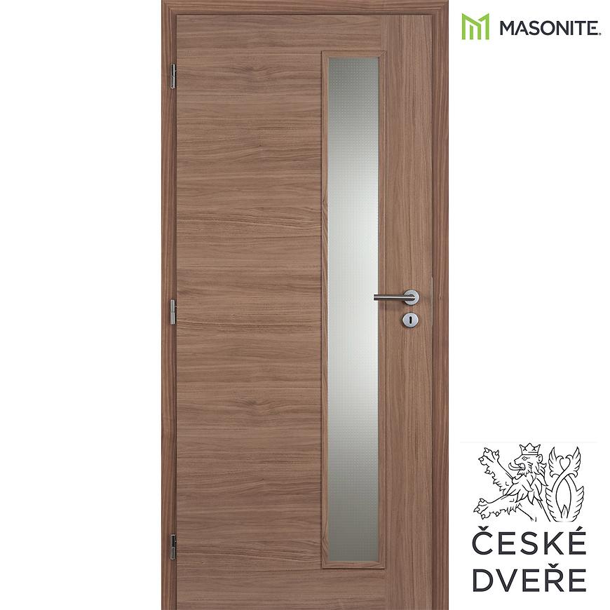 Interiérové dveře Vertika Kombi Ořech Kašír Sklo 60L MASONITE