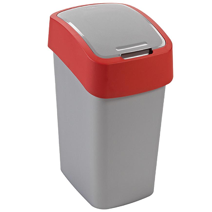 Odpadkový koš flip bin 10l 190170 stříbrno/červ. BAUMAX