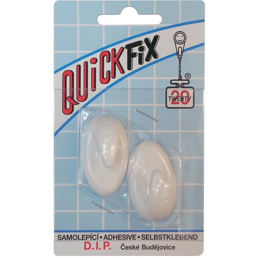 Quickfix háček samolepicí typ 1 - 2ks - bílý BAUMAX