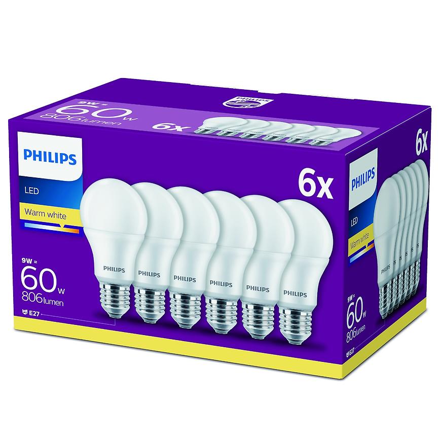 Žárovka X6 LED 9W = 60W A60 E27 WW FR ND 6CT/6 BAUMAX