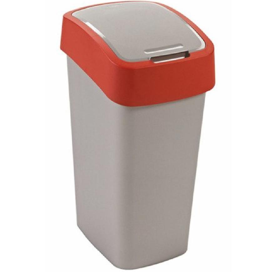 Odpadkový koš Flip Bin 50l 195024 stříbrno/červ. BAUMAX