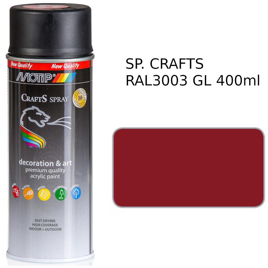 Sprej Crafts červená RAL3003 400ml MOTIP