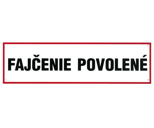 Tabulka Fajčenie povolené