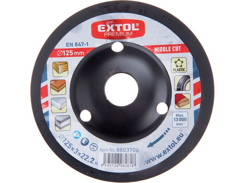 Rašple rotační 125mm Extol Premium - střední sek 8803706