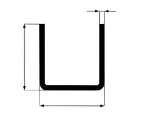 Profil U ocel - 15x15x2mm