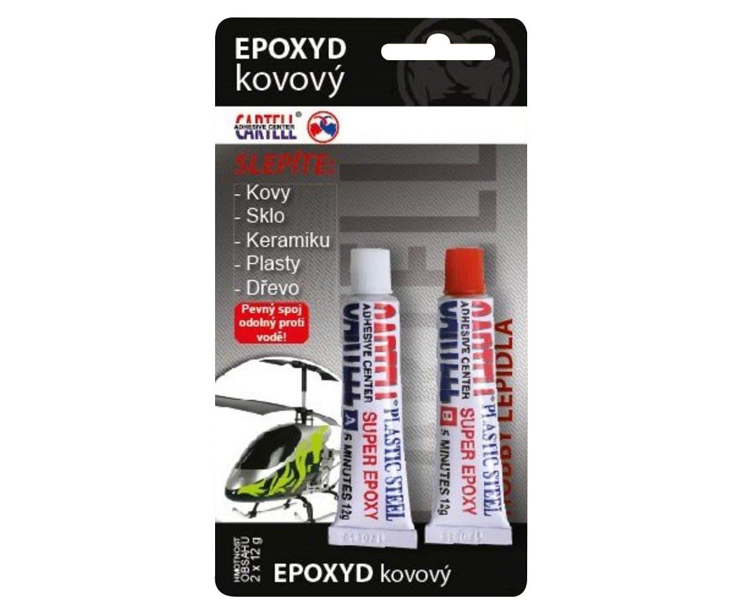 Lepidlo Epoxid 2x12g Cartell - kovový