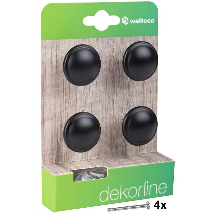 Set Knopek o 32 mm černá barva 4 ks Walteco