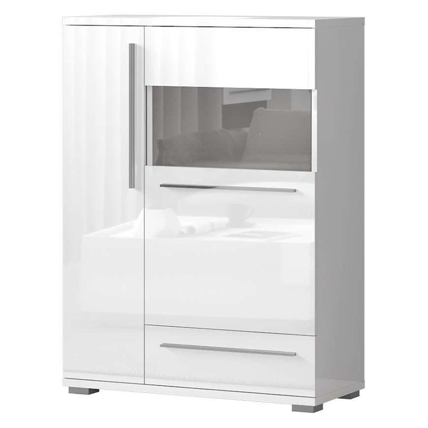 Vitrína Piano V90-2KS1F/PN-70/KA/70 crystal white Baumax