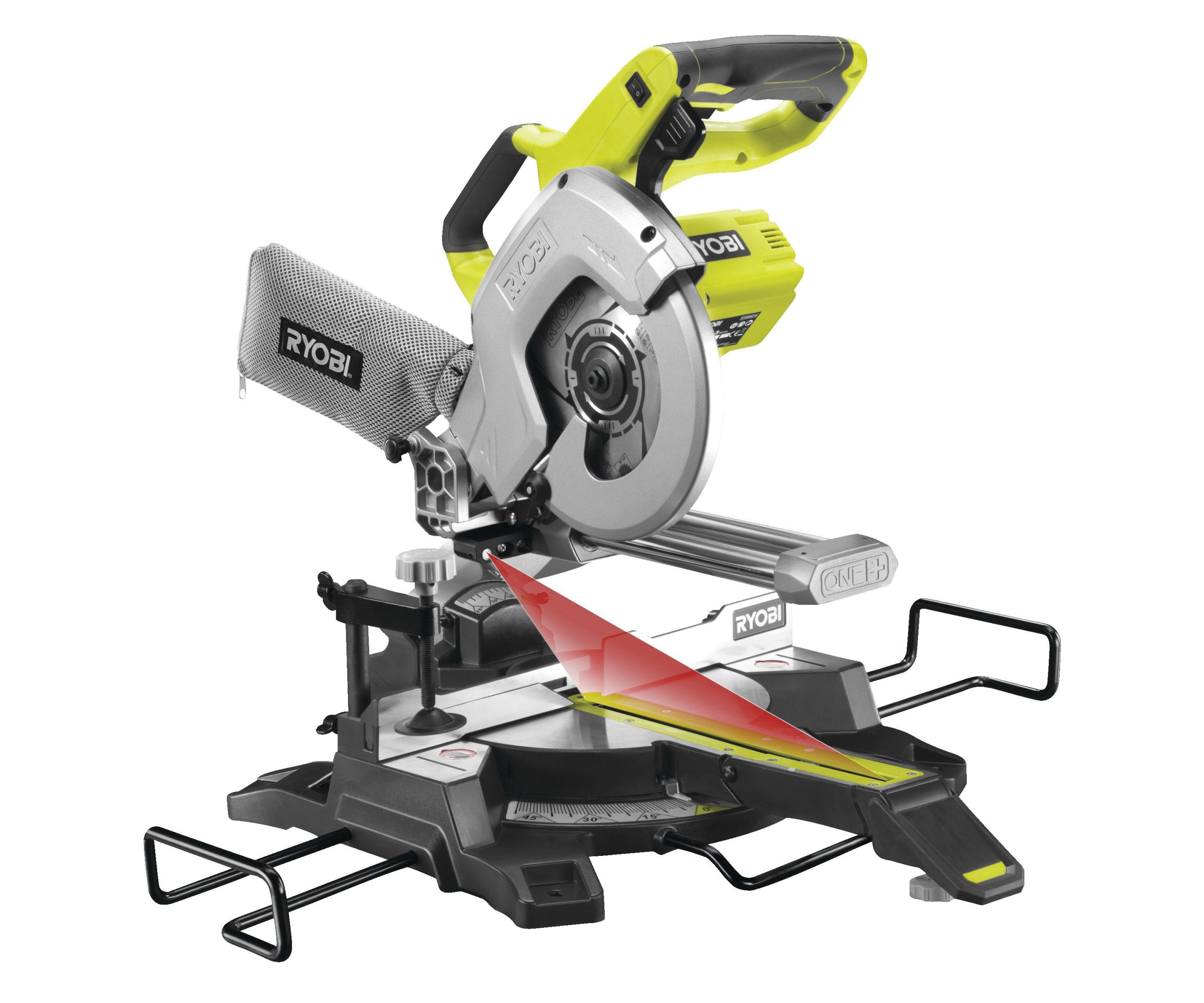 Ryobi R18MS216-0 ONE+ aku pokosová pila s posuvem a laserem bez aku