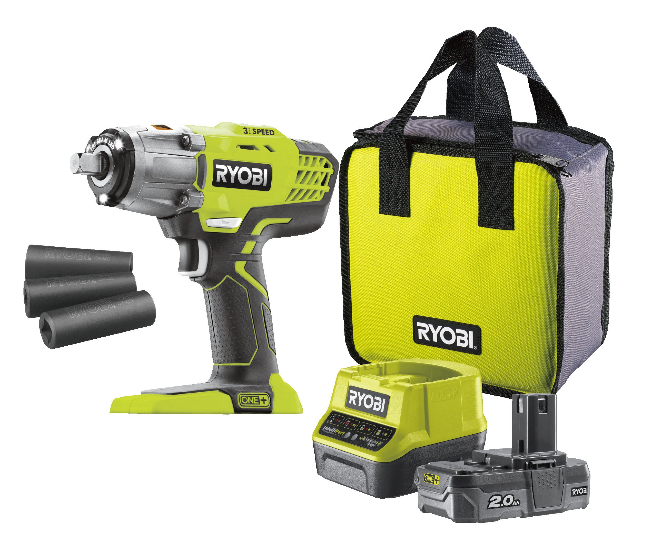 Ryobi R18IW3-120S ONE+ aku utahovák rázový 400Nm 1x2.0Ah