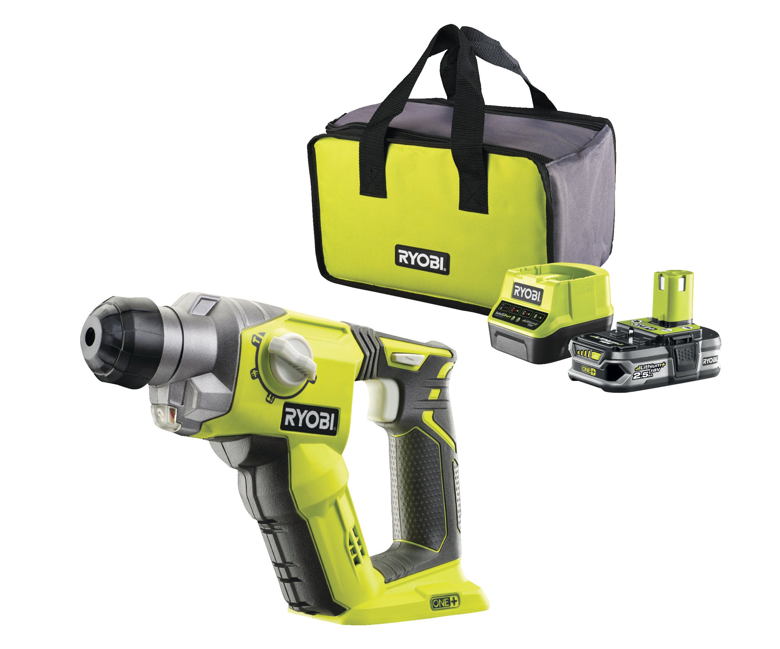 Ryobi R18SDS-125S ONE+ aku kombinované kladivo 1