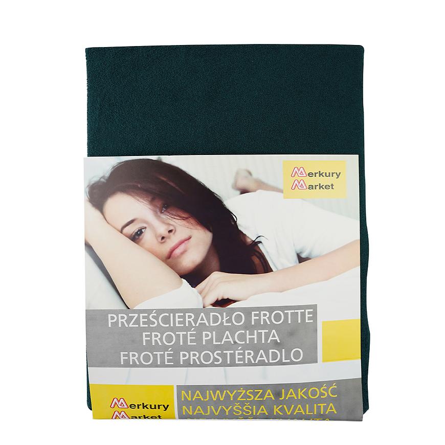 Froté napínací prostěradlo 180x200 lahvově zelené 74 Baumax