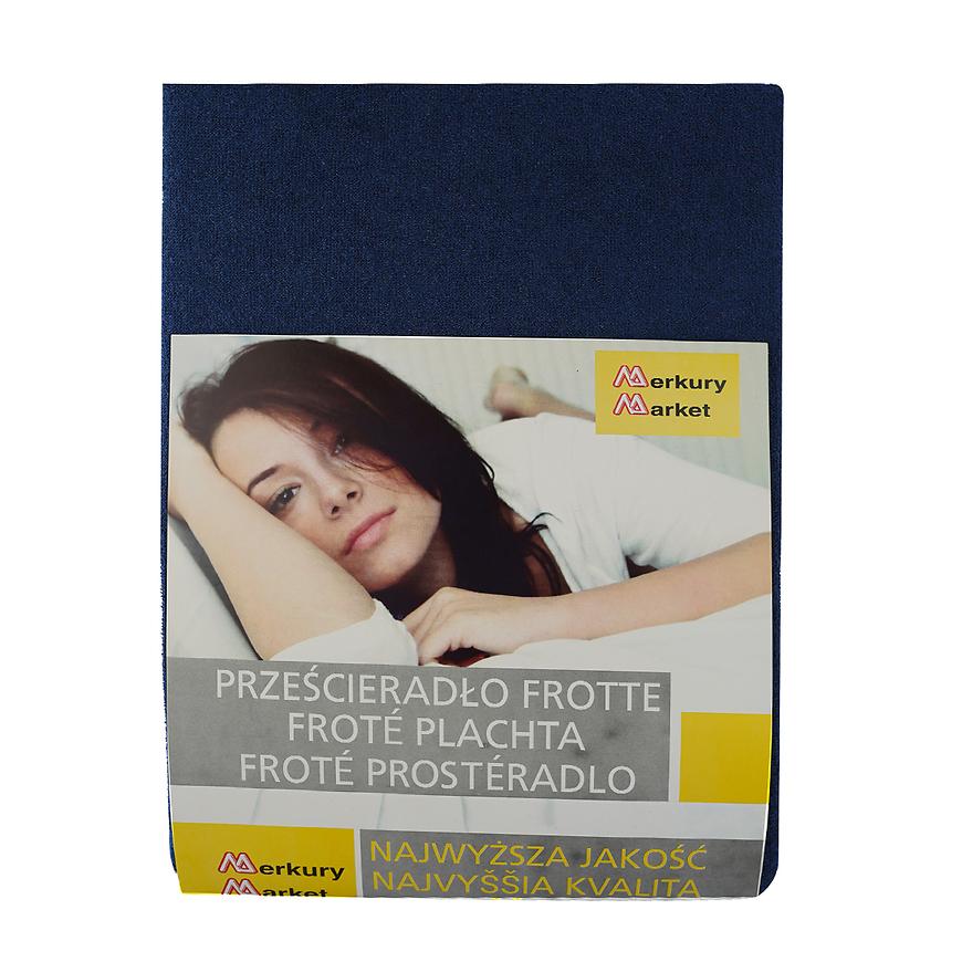 Froté napínací prostěradlo 200x220 tmavě modré 34 Baumax