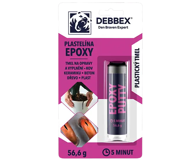 Tmel Epoxy plastelína univerzální 56g Debbex