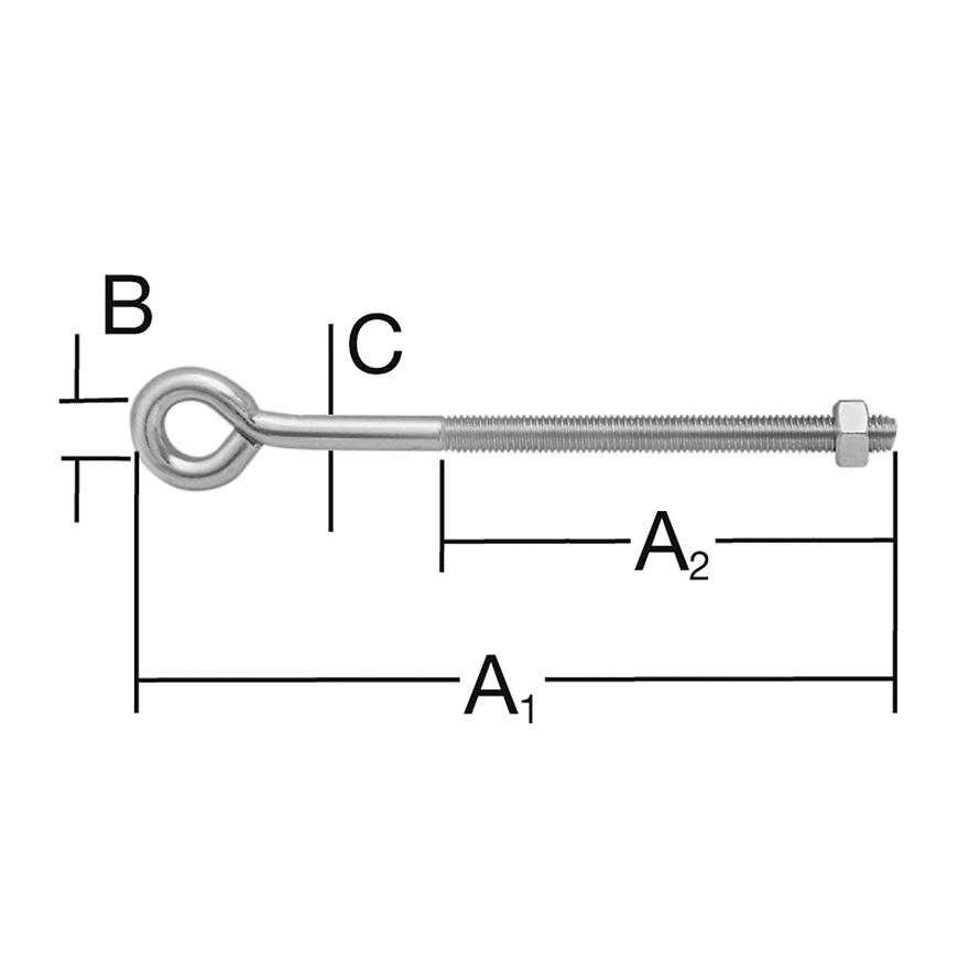 Šroub s okem 150 x 6 zn 2 ks Vormann