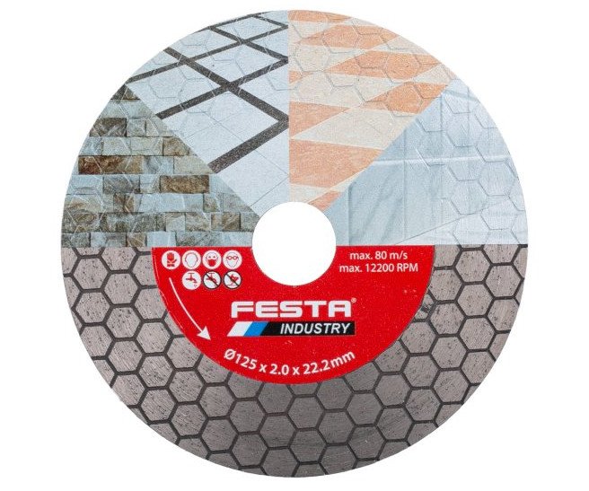 Kotouč diamantový řezný turbo Festa Industry - 125x2.0x22.2mm