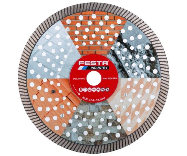 Kotouč diamantový řezný Turbo Extreme Festa Industry - 230x2.6x22.2mm