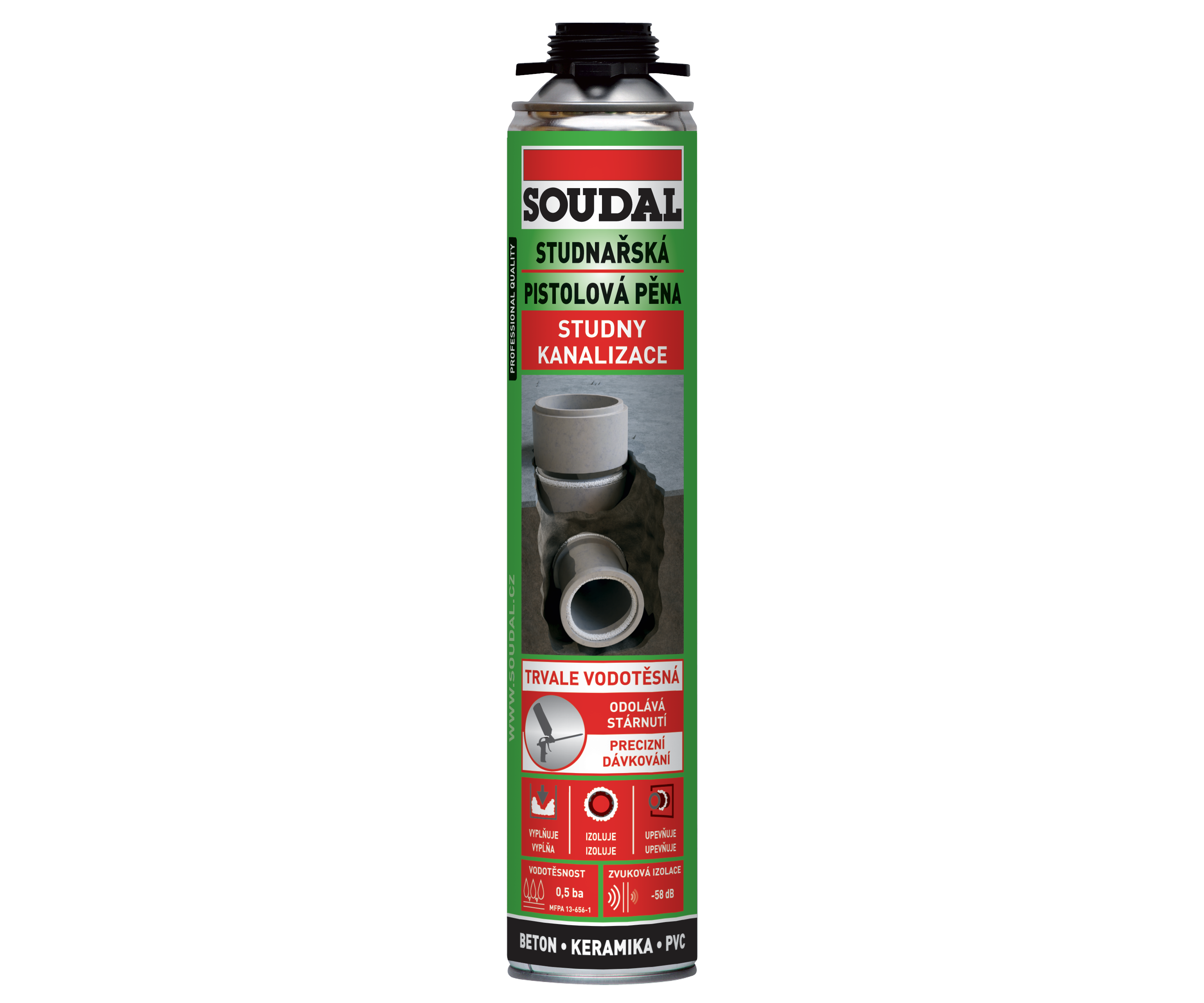 Pěna montážní studnařská pistolová 750ml Soudal