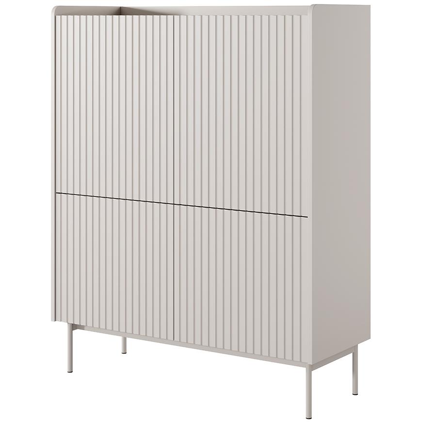 Komoda Level A vysoká 103 4D beige/dub scandi Baumax