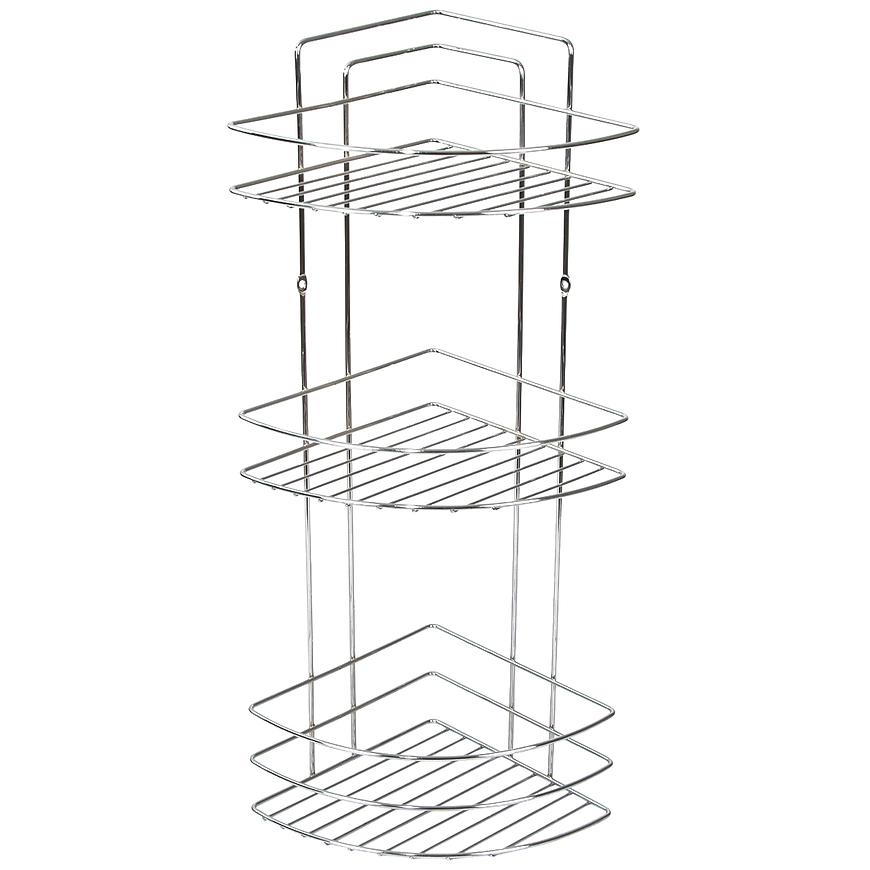 Koupelnová rohová polička třípatrová chromovaná ocel MX0961 Baumax